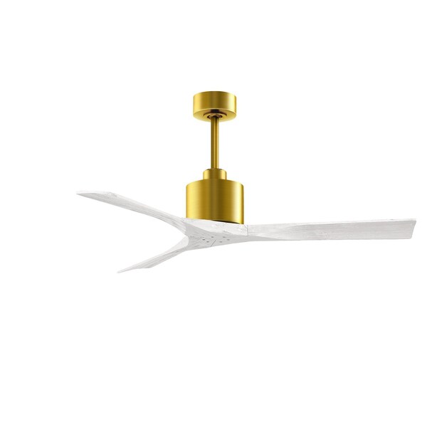 Nan 52in Ceiling Fan In Brushed Brass And Matte White Blades